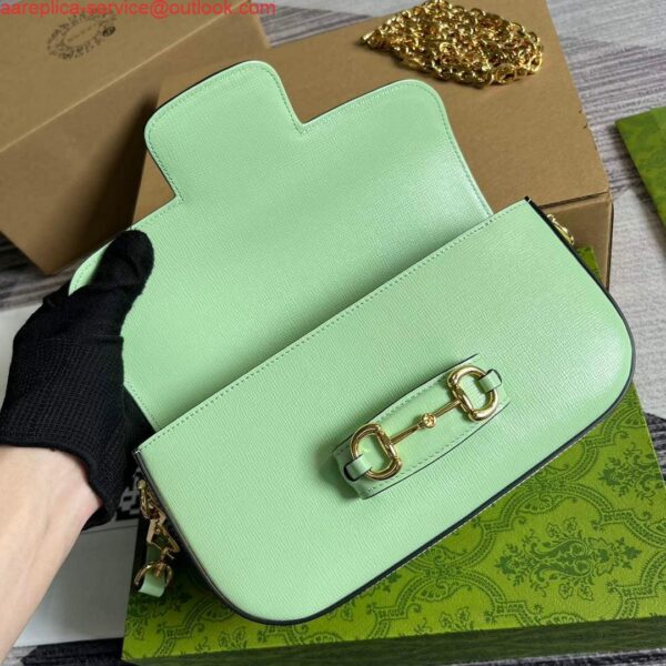 Replica Gucci 735178 Gucci Horsebit 1955 small shoulder bag Green 8