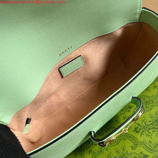 Replica Gucci 735178 Gucci Horsebit 1955 small shoulder bag Green 10