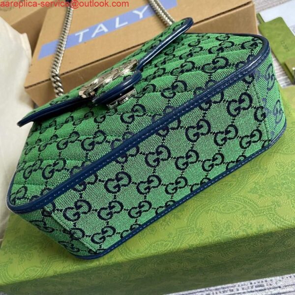 Replica Gucci 583571 GG Marmont Multicolour mini top handle bag Green 8