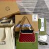 Replica Gucci 583571 GG Marmont Multicolour mini top handle bag Green