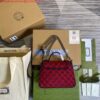 Replica Gucci 583571 GG Marmont Multicolour mini top handle bag Navy and Wine Red