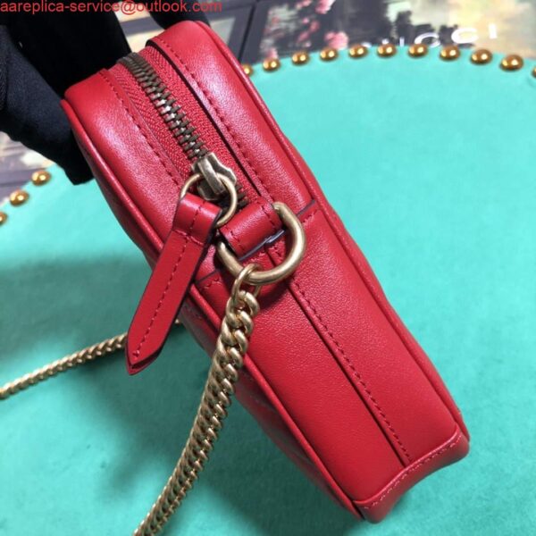 Replica Gucci 598597 GG Marmont mini bag Red 6