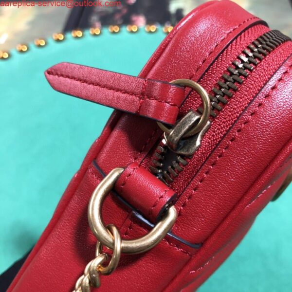 Replica Gucci 598597 GG Marmont mini bag Red 9