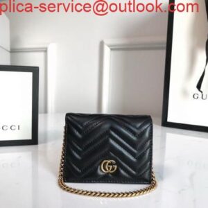 Replica Gucci 625693 GG Marmont Card Case Wallet Black