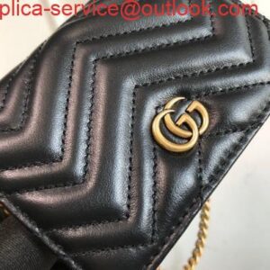 Replica Gucci 625693 GG Marmont Card Case Wallet Black 2