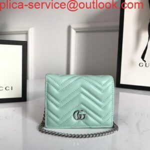 Replica Gucci 625693 GG Marmont Card Case Wallet Green