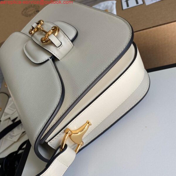 Replica Gucci Horsebit 1955 shoulder bag 602204 Beige leather 5