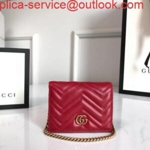 Replica Gucci 625693 GG Marmont Card Case Wallet Red