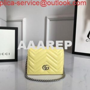 Replica Gucci 625693 GG Marmont Card Case Wallet Yellow