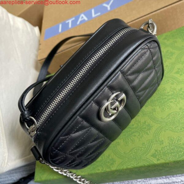 Replica Gucci 634936 GG Marmont Mini Shoulder Bag Black 6