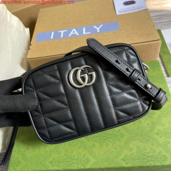 Replica Gucci 634936 GG Marmont Mini Shoulder Bag Black 7