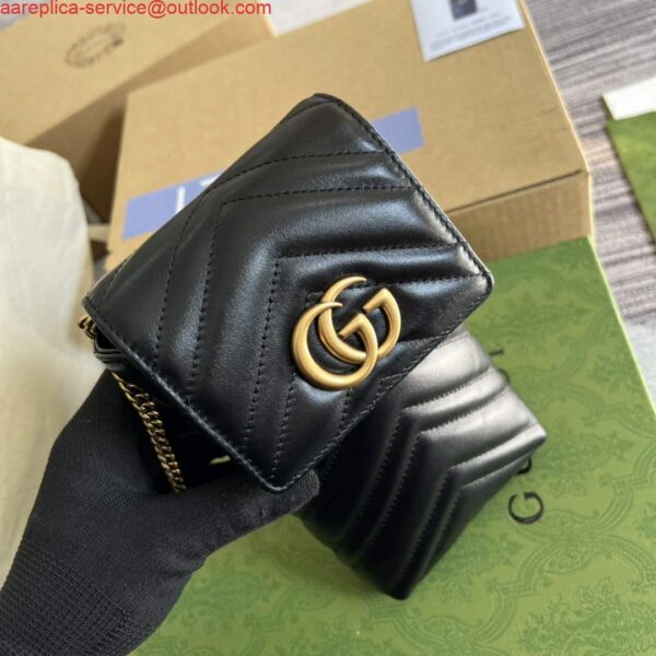 Replica Gucci 672251 GG Marmont matelassé Mini IPhone bag black 5