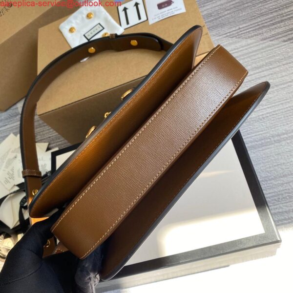 Replica Gucci Horsebit 1955 shoulder bag 602204 Brown leather 6