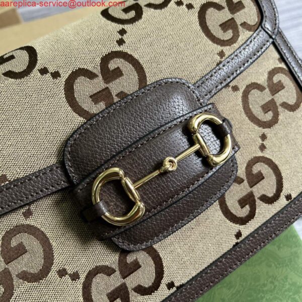 Replica Gucci Horsebit 1955 shoulder bag 602204 brown with brown leather 6