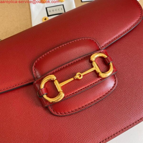 Replica Gucci Horsebit 1955 shoulder bag 602204 Red leather 5