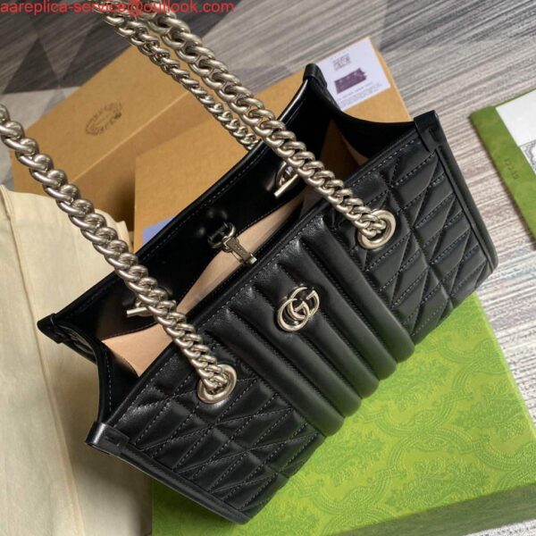 Replica Gucci 681483 GG Marmont small tote bag Black 7