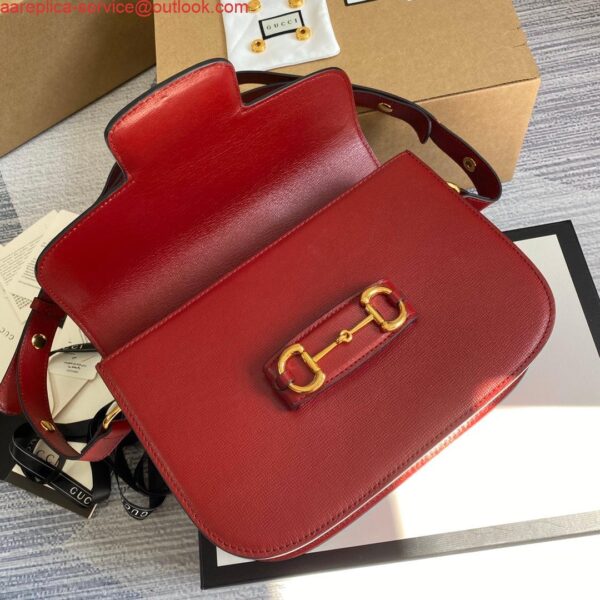 Replica Gucci Horsebit 1955 shoulder bag 602204 Red leather 7