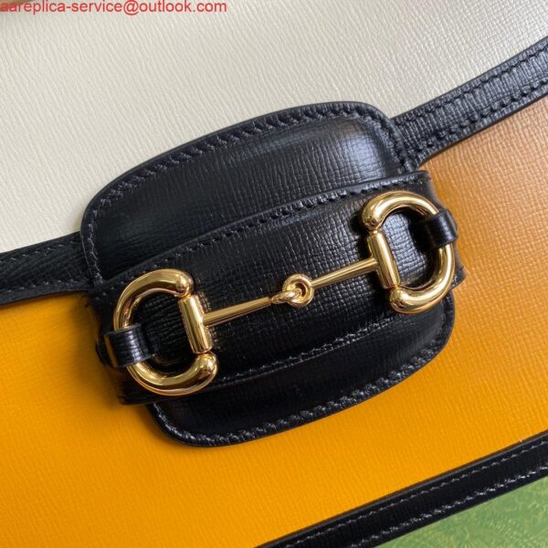 Replica Gucci Horsebit 1955 shoulder bag 602204 yellow with beige 6