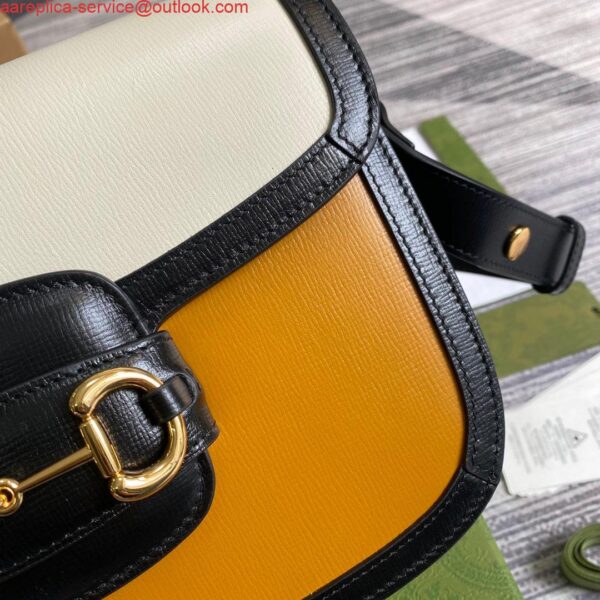 Replica Gucci Horsebit 1955 shoulder bag 602204 yellow with beige 7