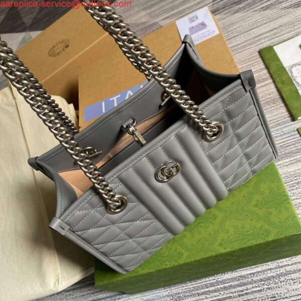 Replica Gucci 681483 GG Marmont small tote bag Grey 6