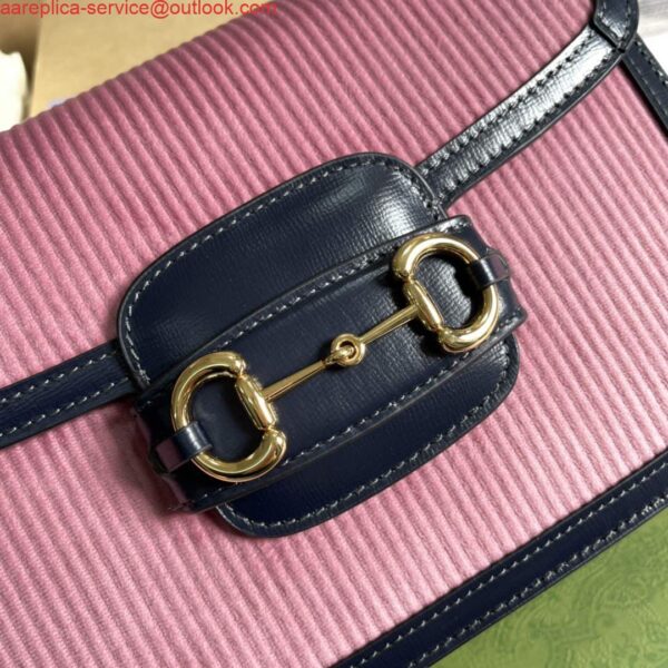 Replica Gucci Horsebit 1955 small bag 602204 Pink corduroy 6