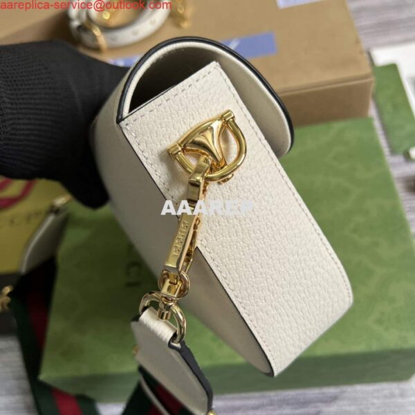 Replica Adidas x Gucci 658574 Horsebit 1955 mini bag white and black leather 3