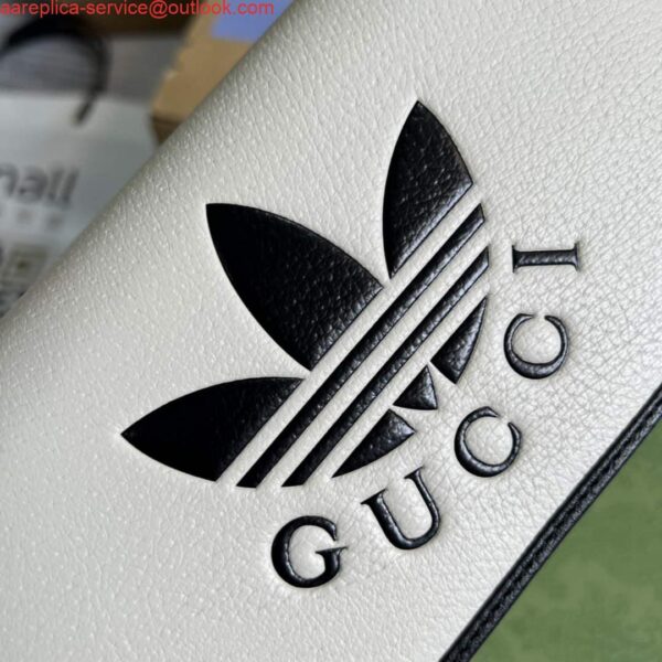 Replica Adidas x Gucci ‎621892 wallet with chain Off-white and black leather 6