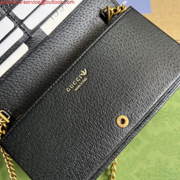 Replica Adidas x Gucci ‎621892 wallet with chain Off-white and black leather 9