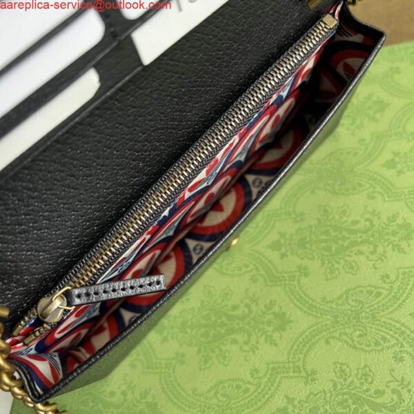 Replica Adidas x Gucci ‎621892 wallet with chain Off-white and black leather 10