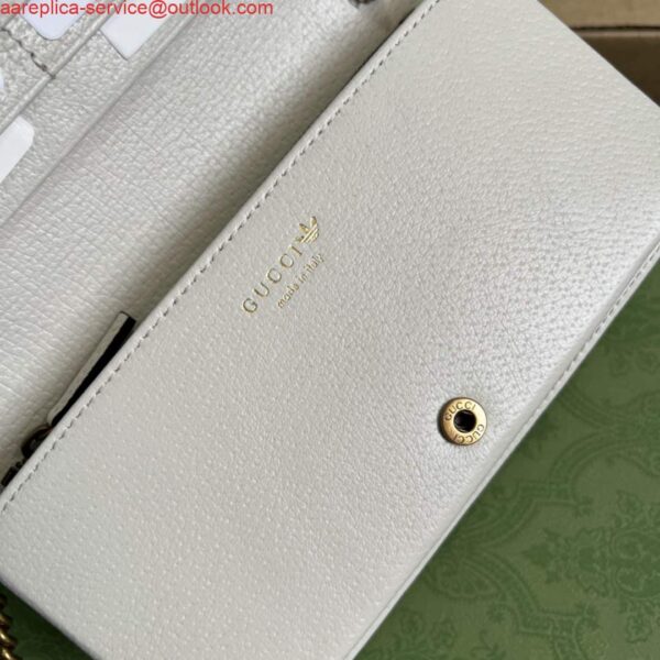 Replica Adidas x Gucci ‎621892 wallet with chain Off-white and red leather 9