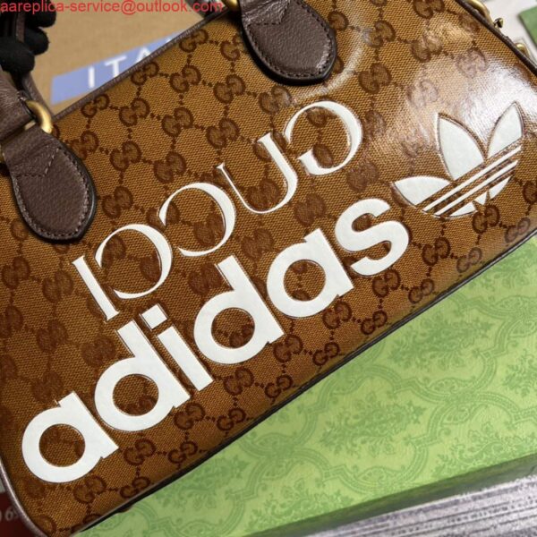 Replica Adidas x Gucci 702397 mini duffle bag brown 6