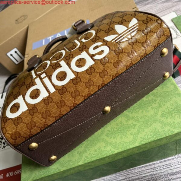 Replica Adidas x Gucci 702397 mini duffle bag brown 7