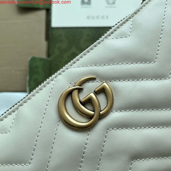 Replica Gucci 443447 GG Marmmont wallet with chain White leather 7