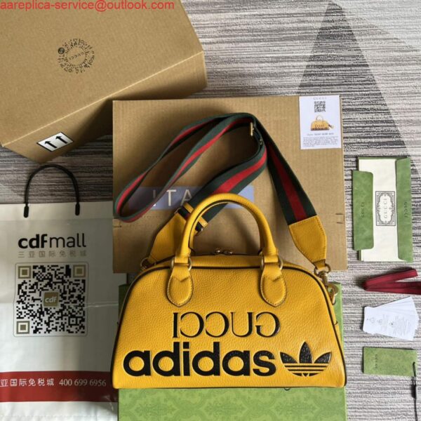 Replica Adidas x Gucci 702397 mini duffle bag yellow 3