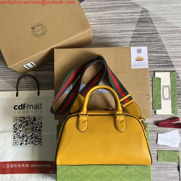 Replica Adidas x Gucci 702397 mini duffle bag yellow 4