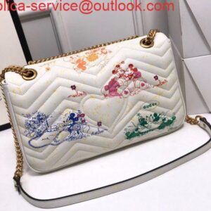 Replica Gucci 443496 GG Marmont Medium Matelassé Shoulder Bag White and printer 2