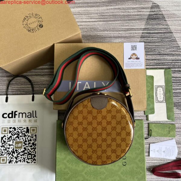 Replica Adidas x Gucci ‎702640 Ophidia small shoulder bag Beige and brown 4