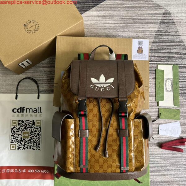 Replica Adidas x Gucci backpack ‎495563 Beige and brown