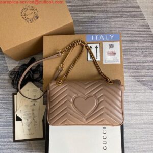 Replica Gucci 443497 GG Marmont Matelassé shoulder Bag Light Pink