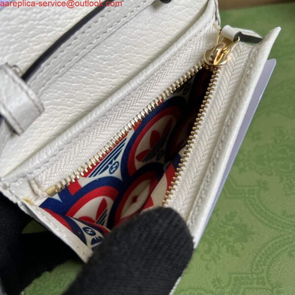 Replica Adidas x Gucci card case with Horsebit 702248 Off-white and black leather 10