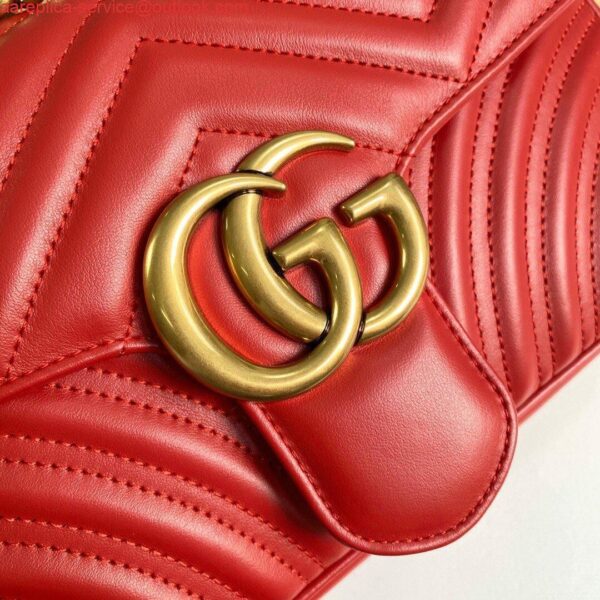 Replica Gucci 443497 GG Marmont Matelassé Shoulder Bag Red 5