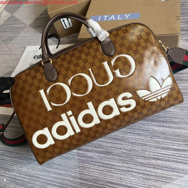 Replica Adidas x Gucci large duffle bag 702422 Brown 5