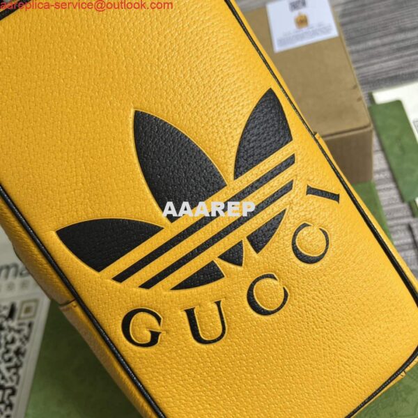 Replica Adidas x Gucci mini top handle bag 702387 Yellow leather 6