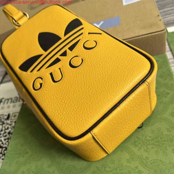 Replica Adidas x Gucci mini top handle bag 702387 Yellow leather 7