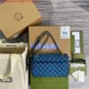 Replica Gucci 443497 GG Marmont Multicolour Small Shoulder Bag Green 2