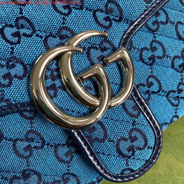 Replica Gucci 443497 GG Marmont Multicolour Small Shoulder Bag Blue 5