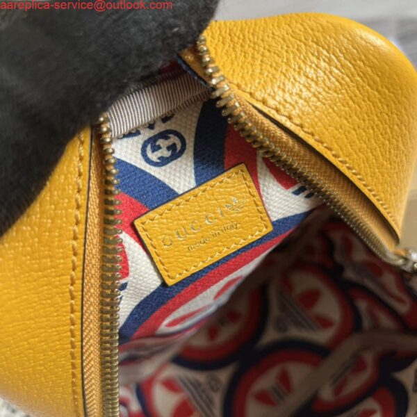 Replica Adidas x Gucci mini top handle bag 702387 Yellow leather 10