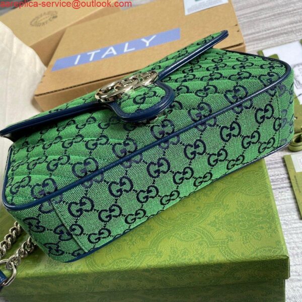 Replica Gucci 443497 GG Marmont Multicolour Small Shoulder Bag Green 7