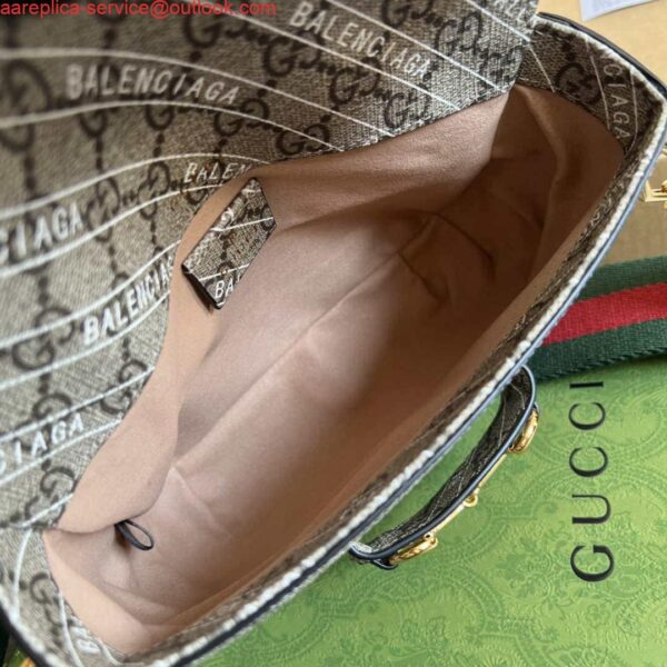 Replica Gucci 658574 Gucci Horsebit 1955 Mini Bag Gray with Pvc Printer Logo 7