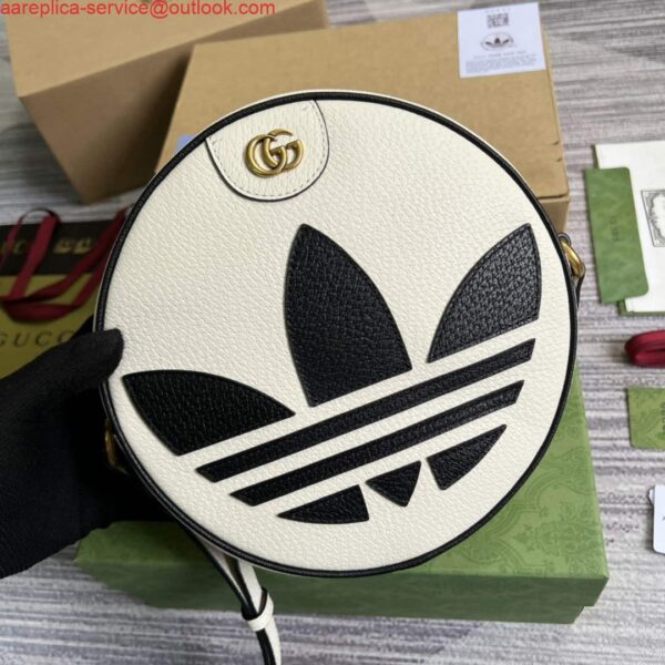 Replica Adidas x Gucci Ophidia shoulder bag 702626 White leather 5